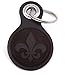 Samunshi® Fleur de Lis Schlüsselanhänger Leder Gravur Motiv für Männer und Frauen Individuell Schlüssel Anhänger Geschenk 8x4,8cm dunkel braun/graviert