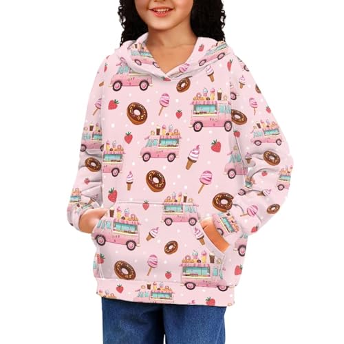 Image of Coloranimal Unisex Girls and Boys Long Sleeve Hoodies Hoody Athletic Pullover Sweatshirts Tops Age 6-16year