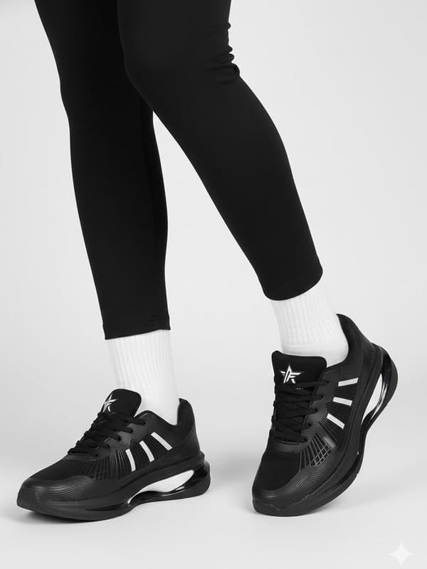 Image of FAUSTO Men's Breathable Sport Shoes|KPU Upper and Anti-Skid Bounce Back Phylon Sole|Athleisure Running Shoes|Lace Up Walking Shoes|Gym Shoes
