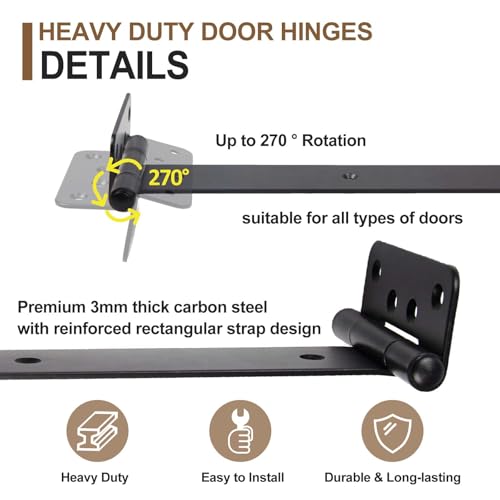 4 Pack 13" Large Heavy Duty Gate Hinges Gate Tee Hinge by BTAMUD - Used condition - Image 3