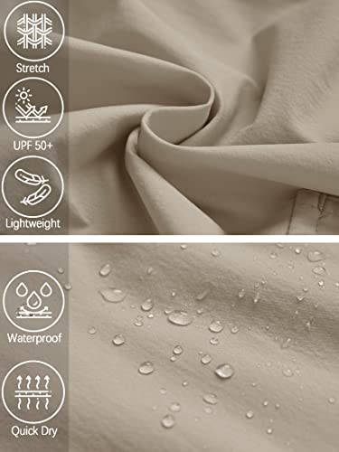 Niodgonia Mens Hiking Convertible Pants Waterproof Lightweight Quick Dry Zip Off Fishing Travel Safari Outdoor Cargo Work Trekking Trousers Light Khaki 34 thumb #3
