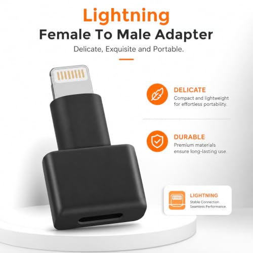 Image of Verilux 2 Pack Lighting to Type C Converter, Type C to Lighting Connector with Charging, Audio and Data Transfer, iPhone Charger Extension Male to Female Dock Extender for iPhone 14 13 12 11 X XS XR