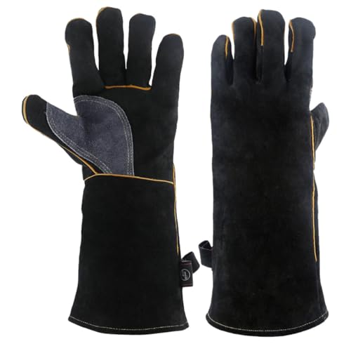 Guantes de cuero SOLUSTRE de 16 pulgadas con aislamiento térmico reforzado para manejo de bandejas
