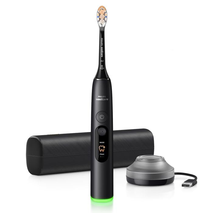 Philips Sonicare Next-Generation DiamondClean 8000 HX8311/12 - Spazzolino elettrico con controllo intelligente della pressione e 15 impostazioni, nero