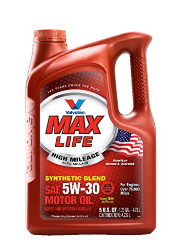 Valvoline High Mileage with MaxLife Technology 5W-30 Synthetic Blend Motor Oil - 5qt (Case of 3) (782256-3PK)