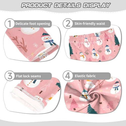 Girls Printed Leggings Yoga Pants Snowman Christmas Tree Pattern for Kids in 4t to 10 Years, 4T3