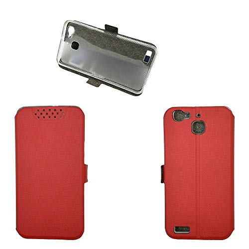 QiongniAN Cover per Huawei GR3,Custodia in Pelle Custodia per Huawei GR3 TAG-L01 TAG-L03 TAG-L13 TAG-L21 TAG-L22 TAG-L23 / Enjoy 5S Custodia Cover Case Red