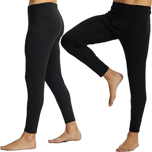 LANBAOSI 2 Pack Mens Thermal Underwear Bottoms Long Johns for Men Cold Weather Thermal Pants Warm Baselayer Trousers Leggings2