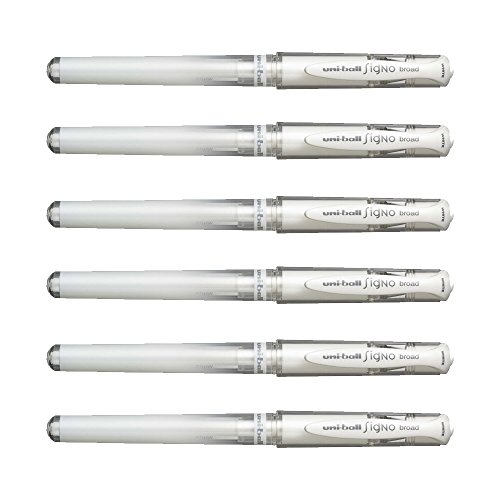 Bolígrafo Uni-Ball Signo Gel Broad White x6 miniatura 1