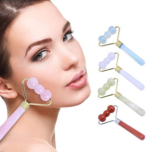 Massageador de Jade Gua Sha da Healifty, massageador de cuidados com a pele para modelar os olhos, n