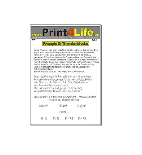 p4l – 4000 fogli di Carta fotografica lucida 10 X 15 210 G;