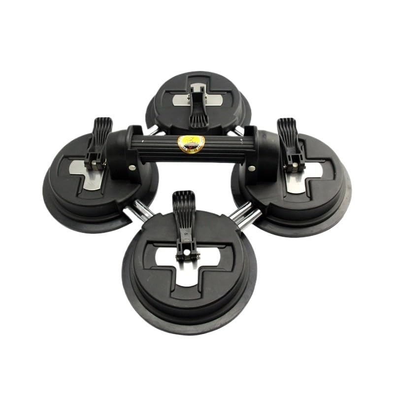 Herramienta de manipulación de Ventosa de Vidrio al vacío, Elevador de succión de baldosas de Aluminio (Size : Four Claws(Black))
