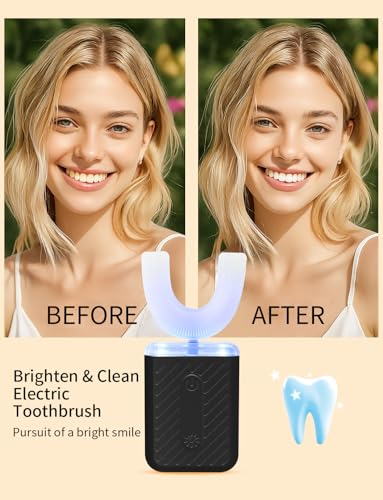 Image of U-Shaped Electric Toothbrush for Adults, U-Shaped Electric Toothbrush with 4 Cleaning Modes, ultrasonic Toothbrush with IPX7 Waterproof