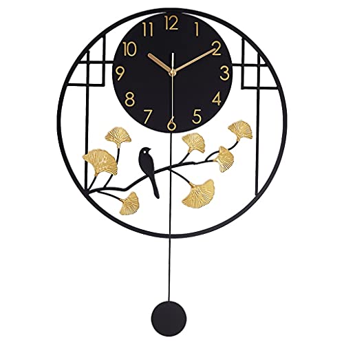 Horloge style chinois grand modèle décoration murale salon silencieuse