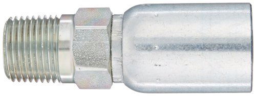 Image of EATON Weatherhead Coll-O-Crimp 08U-158 British Standard Tapered Male Pipe Rigid Fitting, Low Carbon Steel, 1 /2 inch Hose ID, 1 /2 inch Pipe Size