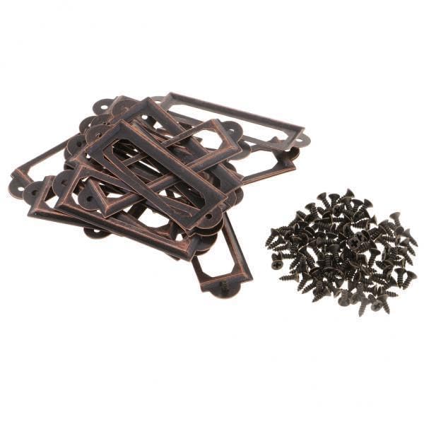 ATORSE Craft Kits 5x20pcs Screw Type Label/Card/tag Holder Drawer Label Pull for DIY red Bronze-Crafts- Home Arts & Crafts- Framing & Matting- Frames & Supplies-image-37