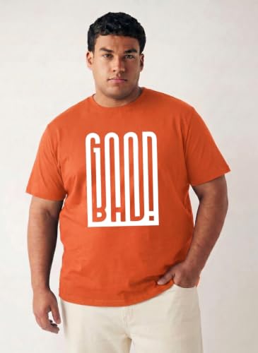Image of Toodlegram Cotton Printed T-Shirt for Plus Size Men Round Neck Casual