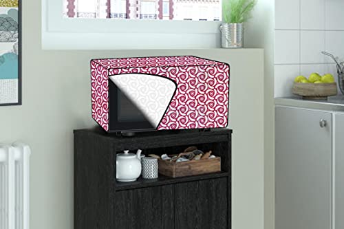 Image of Stylista PVC Microwave Oven Cover for Panasonic 20 L Convection NN-CT254BFDG, Packed Pattern Pink
