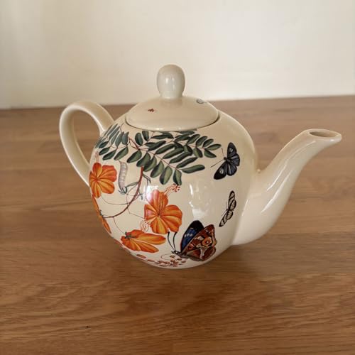 Théière Encyclopedia fleurs et papillons 900 ml sans goutte pour table