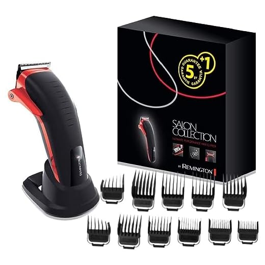 Remington professionell hårtrimmer, japanska stålblad, borstlös motor, litiumbatteri, upp till 150 min användningstid, 11 fasta kammar 1.5-25 mm, nivåspak, sladd/sladdlös, Salon Collection, HC9700
