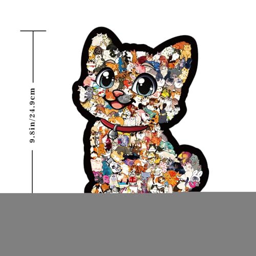 Puzzle de madera de gato con ingeniosas piezas de rompecabezas 5