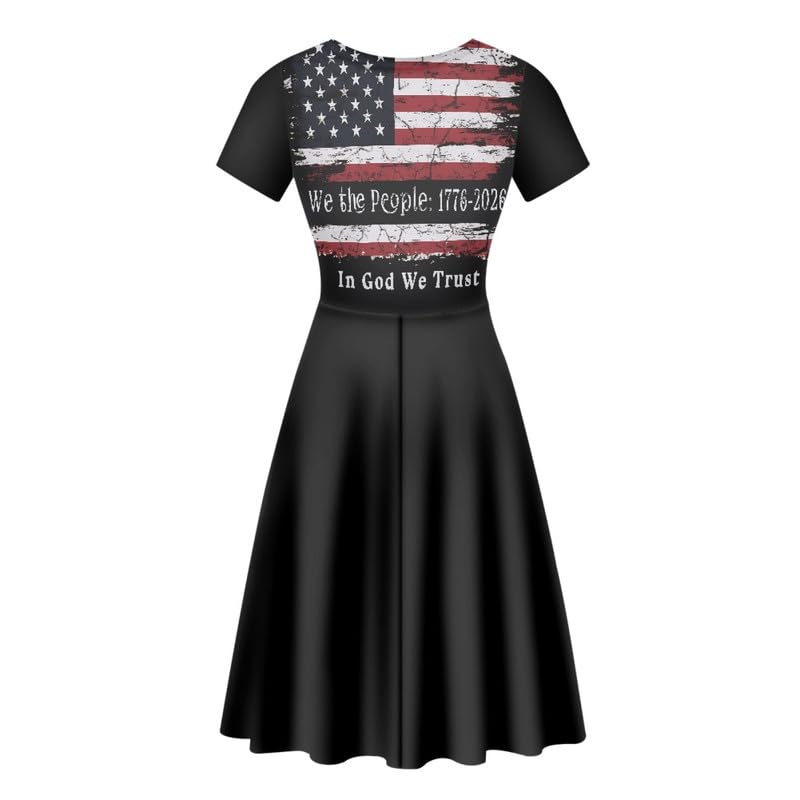 Image of Irisjudy T Shirt Dress for Women Short Sleeve Girls Short Sleeve Dress Plus Size, O Neck Knee Length Midi Dress for Ladies