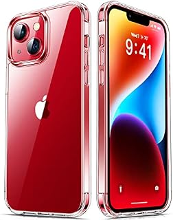 CANSHN Clear Case for iPhone 13 / iPhone 14 Case [Military Protection] [Non-Yellowing] Transparent Shockproof Protective Case Hard PC Back Soft Silicone Bumper Case iPhone 13/14 Transparent