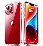 CANSHN Clear für iPhone 13 Hülle/iPhone 14 Hülle [Militärischer Schutz] [Nicht Vergilbend] Durchsichtig Stoßfeste Schutzhülle Hard PC Back Weich Silikon Bumper Case Handyhülle iPhone 13/14 Transparent
