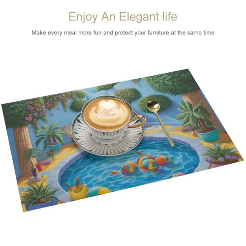 Set de table antidérapant lavable pour table de salle à manger intérieur extérieur