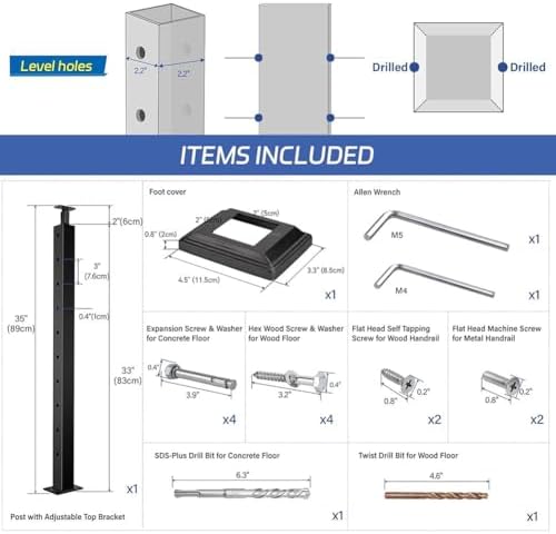 Stainless Steel Corner Cable Railing Post - Level One for Indoor/Outdoor Wood & Concrete Decks - Durable & Stylish Railing System Upgrade
