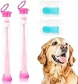 4 Pack Dog Toothbrush Finger Brush , Dog Toothbrush with Handle,360º Silicone Dog Tooth Brushing Kit Full Surround Bristles with Storage Case,Dog Teeth Cleaning Dental Care for Pet ,Puppy and Cat