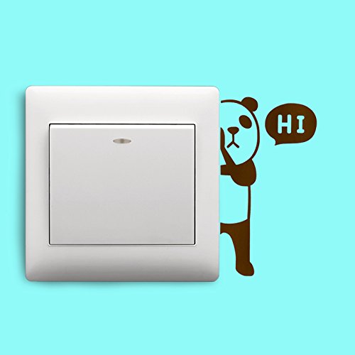 Bouti1583 2 Pcs Switch Sticker, Cute Cartoon Panda Wallpaper, Creative Personality Wall Stickers For Kids Living Room Office Decoration #TOP5