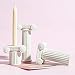 Poetance Velas Decorativas Candelabro de Columna Romana de Porcelana Blanca Mesa de...