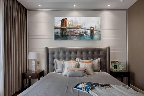 Acocifi City Scapes Canvas Prints Art Wall Decor Office Wall Art New York Brooklyn Bridge Picture thumb #2