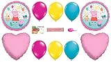 Amscan Peppa Pig Birthday Party Supplies - 13 Piece Peppa Pig Party Balloons Bundle With WGIS Printe