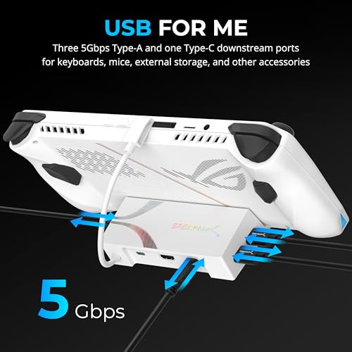 Image of SABRENT ROG Ally Docking Station, 6-Port USB-C, 4K HDMI, Turbo Mode | For original ROG Ally only (NOT ROG Ally X). 4K@60Hz HDMI, 95W PD Turbo Mode, 5Gbps USB ports. DS-RA6P.