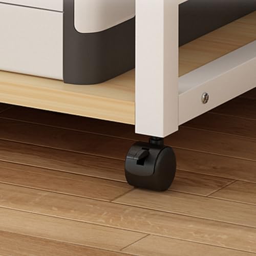 Rollender Druckerständer mit Rädern unter dem Schreibtisch, Druckerwagen, mobiles Druckerregal mit Aufbewahrung, Heimbüro, Weiß, 55,9 x 30,5 x 53,3 cm