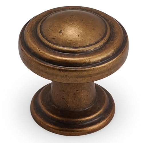 POVEFONK 10 Pack Antique Brass Kitchen Cabinet Knobs Vintage Drawer Knobs Aged Bronze Kitchen Cabinet Hardware Zinc Alloy Handles Drawer Knobs Dresser Handles