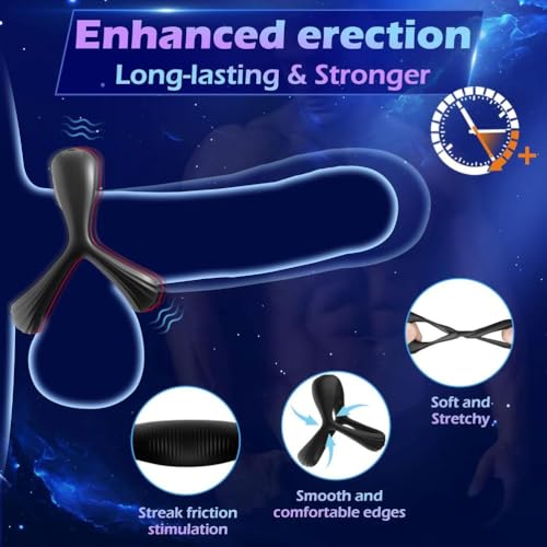 Anillo vibratorio para el pene de silicona para erecciones más fuertes y duraderas 3