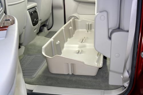 DU-HA 10043 Under Seat Storage fits 2007-2013 Chevy Silverado/GMC Sierra Crew Cab & 2007-2014 Heavy Duty Crew Cab New Body Style | Light Gray Heavy-Duty Back Seat Organizer | Includes Dividers