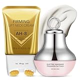 AH-8 Neck Firming Cream & Electric Massage Eye Cream, Firming Cream For Loose Skin, Face & Eye Skin Tightening Skincare Set, Anti-Wrinkle Therapy For Neck Lines, Crow'S Feet, Dark Circles