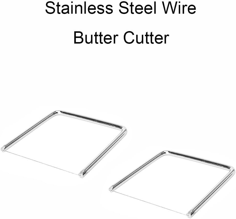 TOP-MAX 2 PCS Small Stainless Steel Wire Slicer Manual Butter and Cheese Cutter U‑Shape Food Slicing Tool for Home Kitchen Meal Preparation