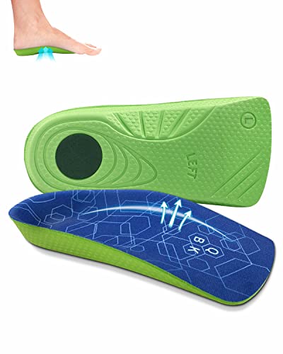 3/4 Length High Arch Support Insoles, QBK Plantar-Fasciitis Insoles for Flat Feet, Overpronation,Metatarsalgia, Walking and Standing with All-Day Comfort XL