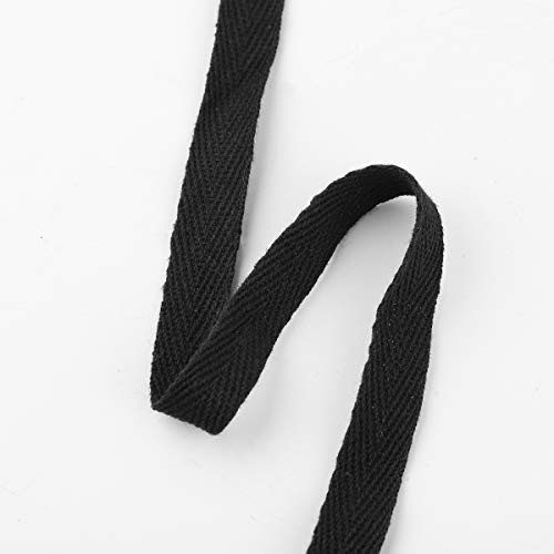 Teemico 1 Roll Of 50 Yards Natural Cotton Twill Tape Ribbon Herringbone Ribbon For Sewing Reinforce Seams Diy Crafts Wrapping (Black, 2.5Cm) #TOP4