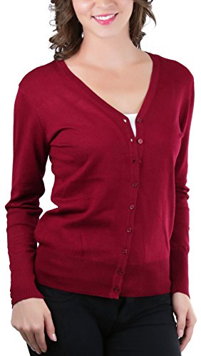 Image of ToBeInStyle Women's Long Sleeve Button Down V-Neck Cardigan