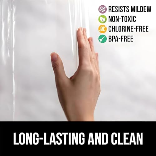 Image of Kuber Industries Polyvinyl Chloride AC Curtain|Rings & WaterProof Material|Size 274 x 134 x 1 CM (Transparent),Printed,Grommet Curtains