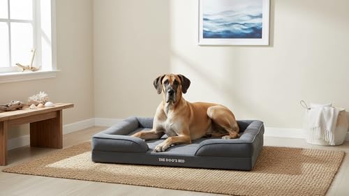 Lit orthopédique pour chien XXL en mousse premium The Dog's Bed gris