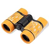 Compact Shockproof Binoculars for Kids Bird Watching, 5X30 High Resolution Clear Waterproof Optics Binocular, Boys Girls Best Gifts for Christmas, Outdoor Games, Hiking (Orange, with Patterns)