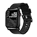 Produktbild Nomad Modern Strap Active Leather Uhrenarmband aus wasserabweisendem Echtleder in schwarz mit schwarzen Schnallen kompatibel mit Apple Watch