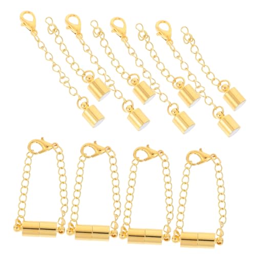 DOITOOL 8 Piezas Joyería de hebilla cuello extensor de collar para la fabricación de joyas extensores de joyas para collares cierres para collares Golden
